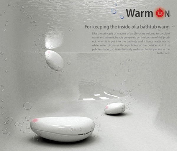 Warm On, концептуальные камешки для подогрева воды
