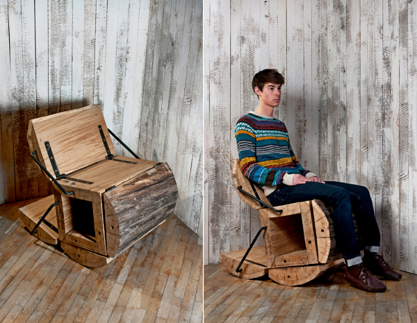 Waste Less Chair: многофункциональное бревно в интерьере