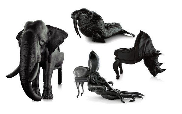 Четыре предыдущих концептуальных кресла из серии Animal Chair