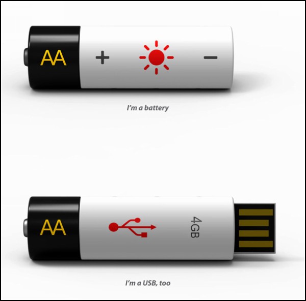 AA USB: и флешка, и батарейка в одном устройстве