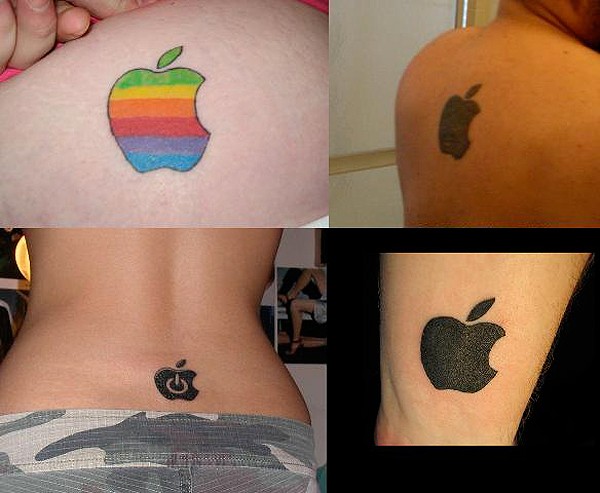 Татуировки в виде легендарного логотипа Apple