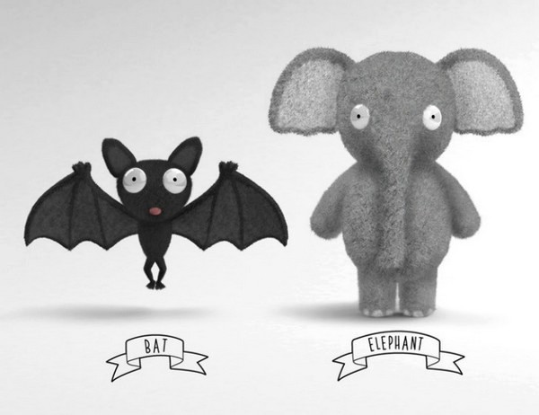 Bat и Elephant. Модульные игрушки Chimeras от Walrus Toys