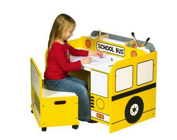 Детский столик в виде автобуса, School Bus Desk