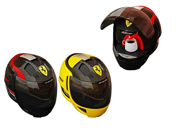 Кофеварки в виде шлемов Ferrari 