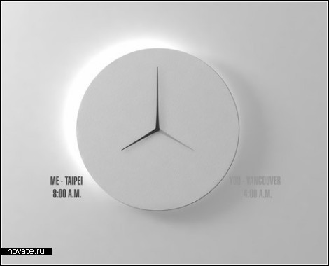 Часы Dual-Time Wall Clock от дизайнера Kit Men Keung