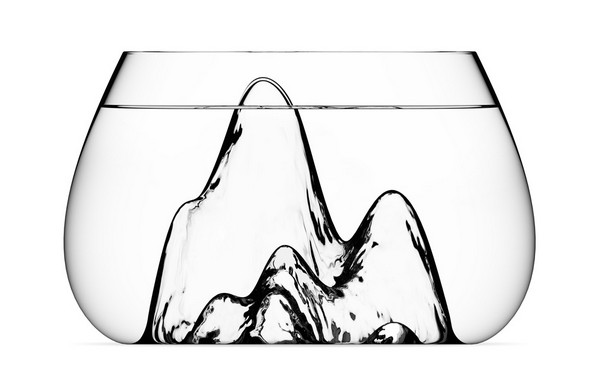 Оригинальный дизайнерский аквариум Fishscape Fishbowl с горными вершинами