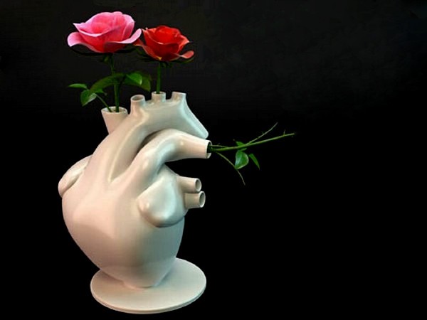 Ваза  Flower Pump vase в виде анатомически правильного сердца