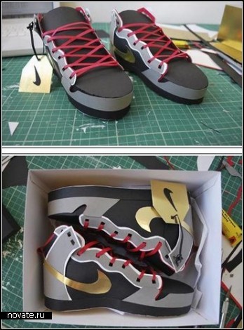 Креативные кроссовки Nike из цветной бумаги