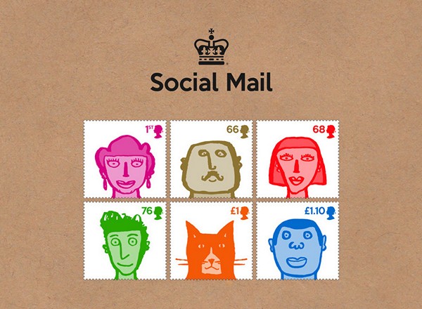 Серия марок Social mail stamps от Гэри Ханта