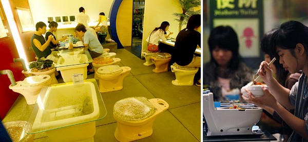 Популярный ресторан-туалет в Тайване