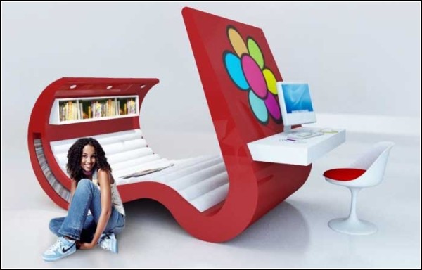 Wave Chaise – универсальная мебель для работы и отдыха. Подросткам, студентам и просто любителям  компактности