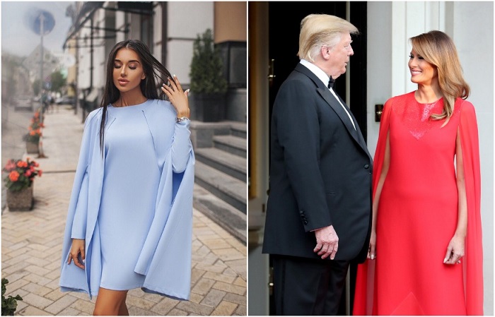 Платья-кейпы любит носить Мелания Трамп
