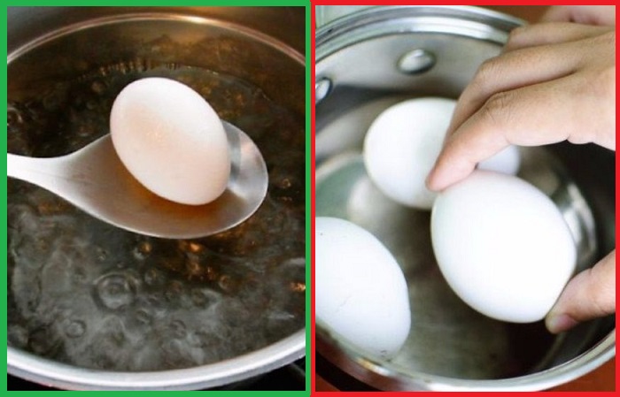 Яйца нужно класть не в холодную воду, а в кипяток