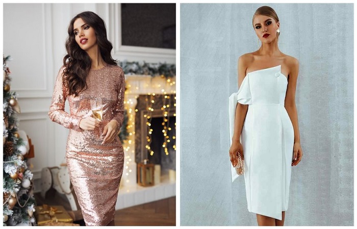 Выбирайте платья с изюминкой - блестящие или с открытыми плечами