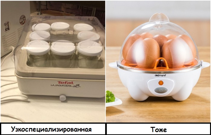 Йогуртница и яйцеварка выполняют по одной функции
