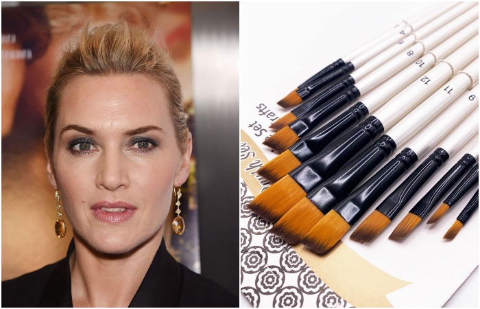 Кейт делает макияж художественными кистями