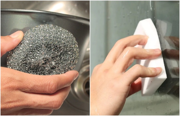 Металлический скребок и меламиновая губка не подходят для чистки Металлический скребок и меламиновая губка не подходят для чистки