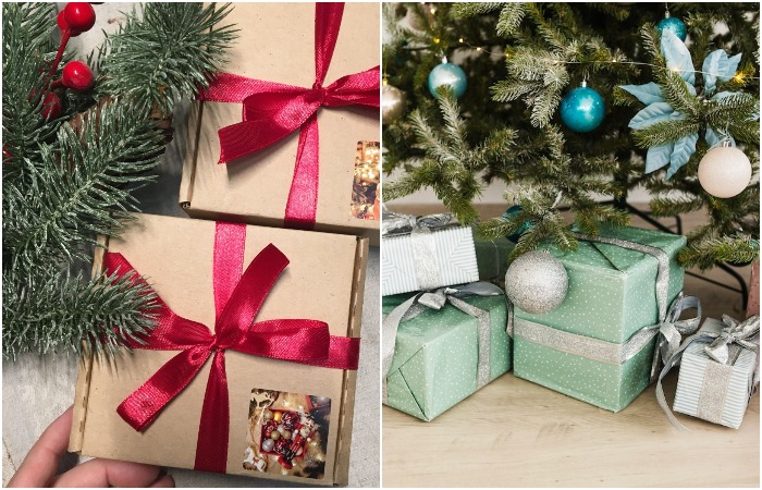 Можно использовать только ленты или завернуть в праздничную упаковку