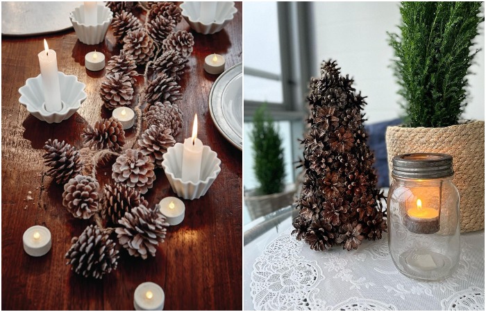 Варианты декора из шишек