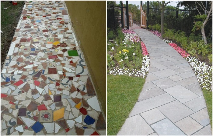 Мозаика из Битой Плитки — Как Сделать Красивые Садовые Дорожки — Мои Идеи Для Дачи и Сада