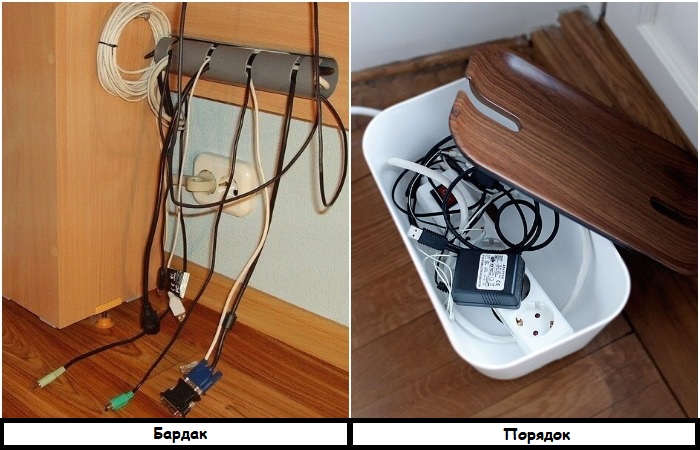 Используйте специальные органайзеры для проводов Используйте специальные органайзеры для проводов