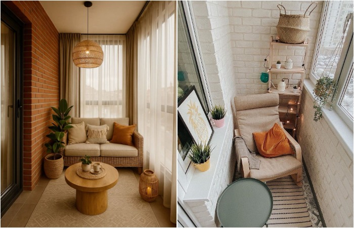 Варианты зоны отдыха на балконе