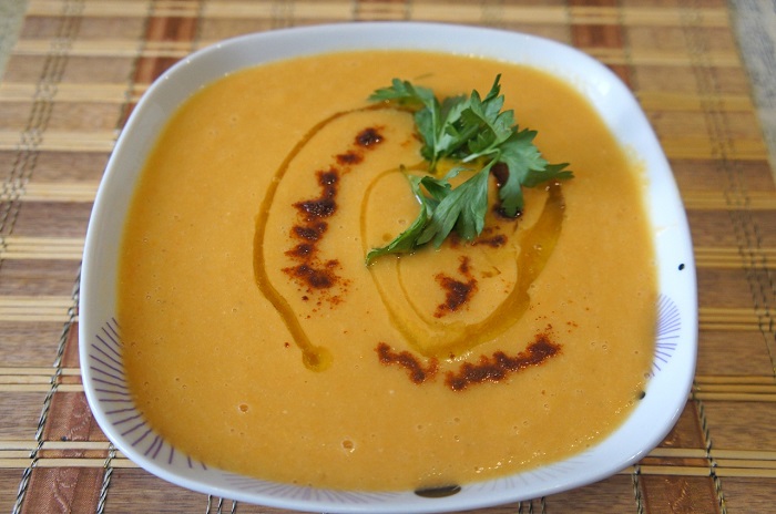 Суп-пюре насыщенного оранжевого цвета. / Фото: food.pibig.info