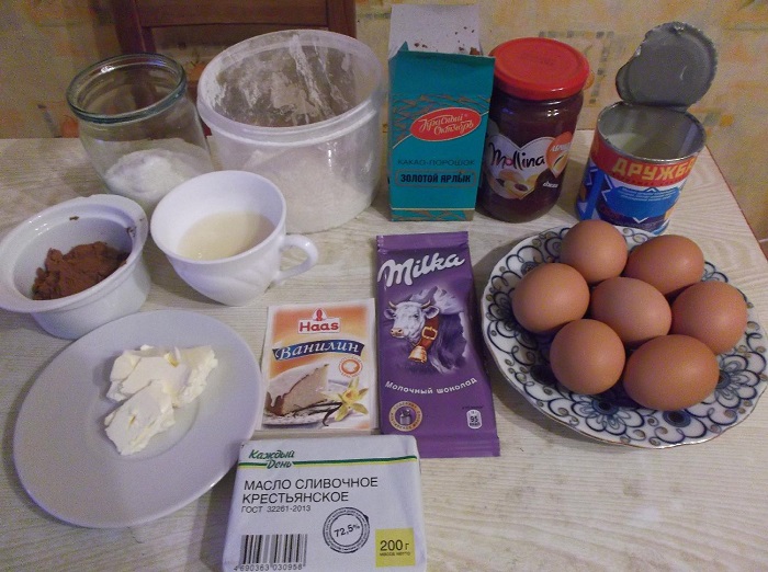 Ингредиенты для приготовления торта Прага. / Фото: candiland.ru