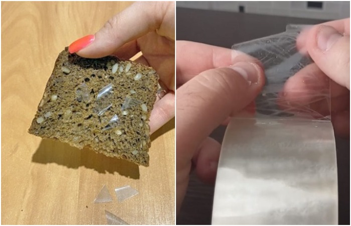 Хлеб и скотч соберут даже мелкие осколки Хлеб и скотч соберут даже мелкие осколки