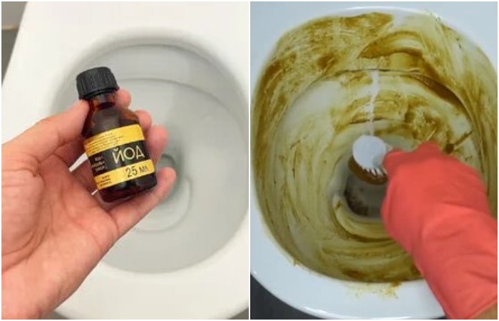 Йод убирает желтые пятна и налет Йод убирает желтые пятна и налет