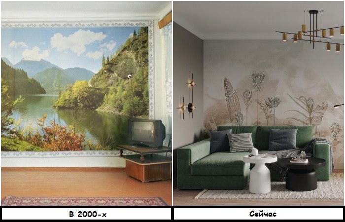 Современные фотообои лучше вписываются в интерьер