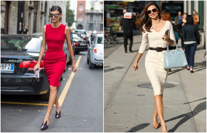 Платье-футляр красиво подчеркивает фигуру итальянок