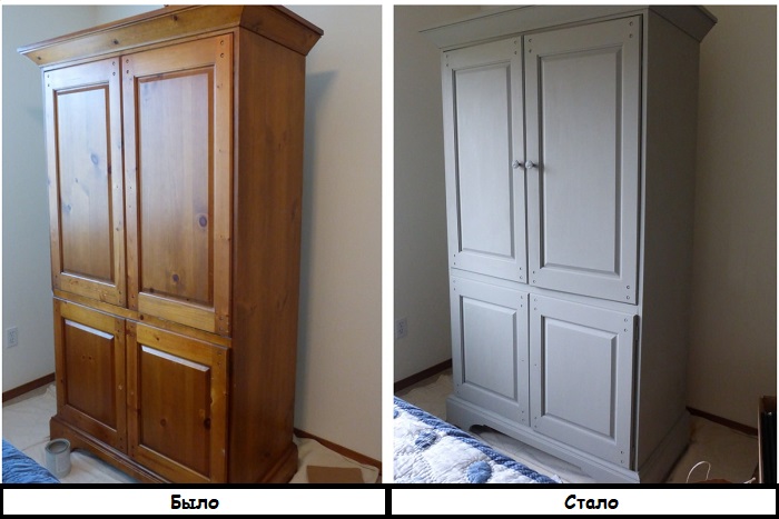 Старый шкаф можно преобразить до неузнаваемости. / Фото: drestime.ru