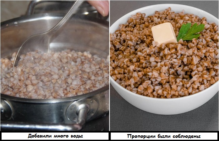 Важно соблюдать пропорции крупы и воды
