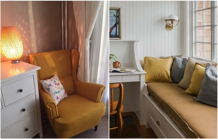 Мягкое кресло или подоконник с матрасом и подушками станут отличным местом для отдыха
