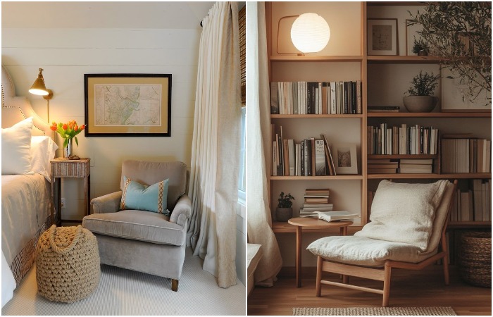 Кресло можно поставить в спальне или в гостиной