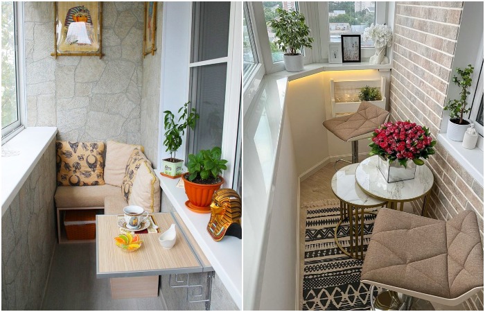 Устройте зону отдыха на балконе