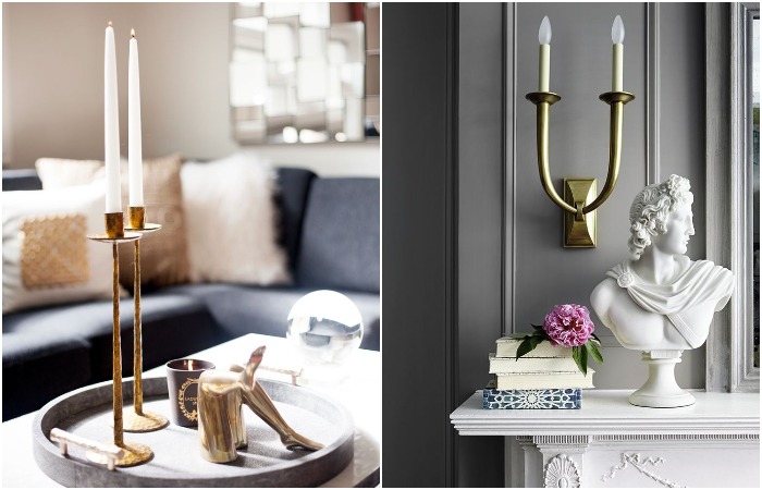 Гипсовый бюст и подсвечники добавят нужной атмосферы