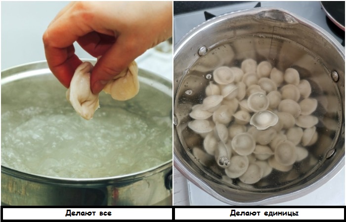 Кладите пельмени не в кипяток, а в холодную воду