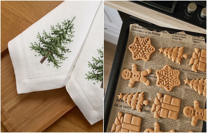 Подарите имбирное печенье или новогодние салфетки с вышивкой
