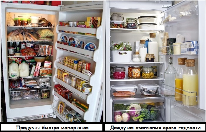 В холодильнике должно оставаться свободное место