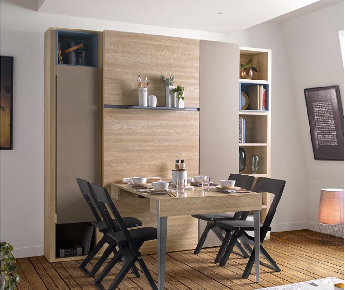 Мебель-трансформер, которая совмещает шкаф и обеденный стол Мебель-трансформер, которая совмещает шкаф и обеденный стол