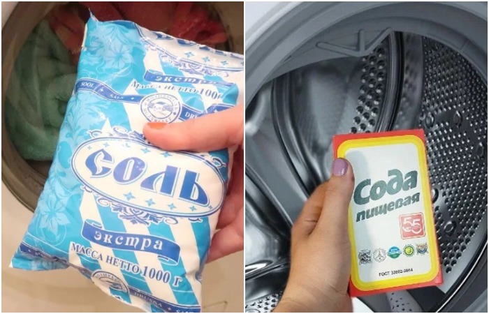 Смешайте соль с содой