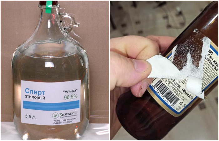 Можно использовать любое средство с содержанием спирта 