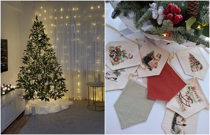 Используйте электрические гирлянды и флажки