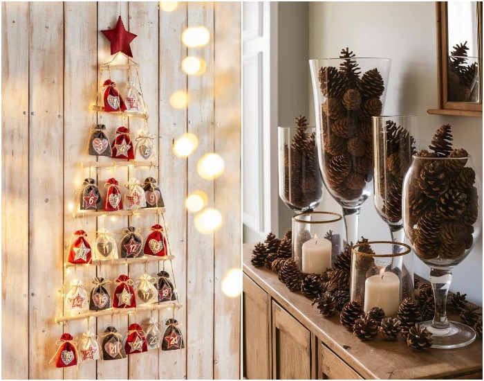 Украсьте интерьер шишками и адвент-календарем
