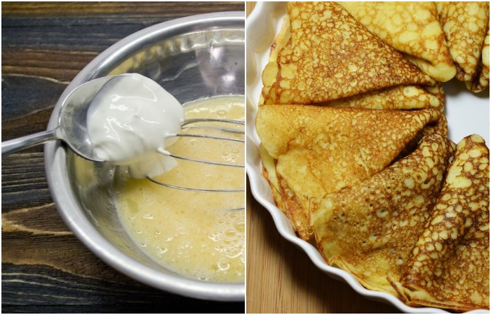 Добавьте в тесто одну столовую ложку сметаны. / Фото: botanichka.ru