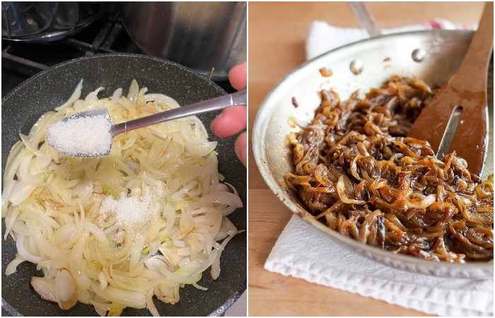 Сахар поможет карамелизировать лук