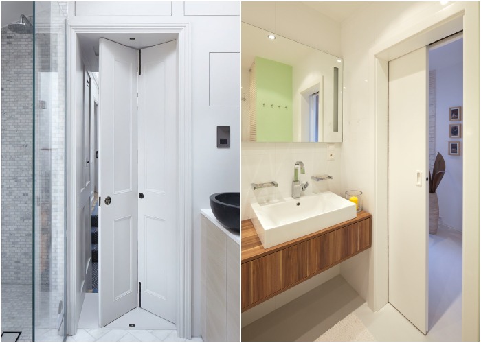 Две удачных разновидности дверей для ванной