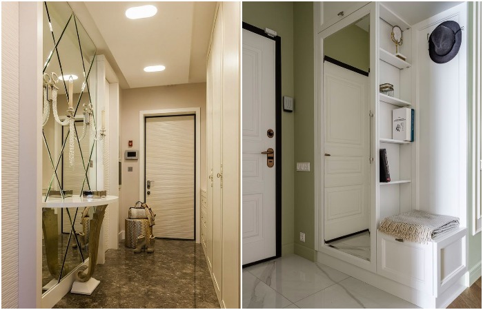 Зеркальной может быть стена или дверцы шкафа